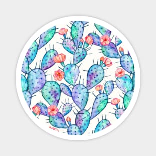 Rainbow Watercolor Cactus Pattern Magnet